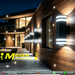 MG‑TL2073 outdoor LED wall light 10W 6000K cool‑white up‑down dual‑light ribbed black waterproof exterior sconce MEGA LIGHTING South Africa