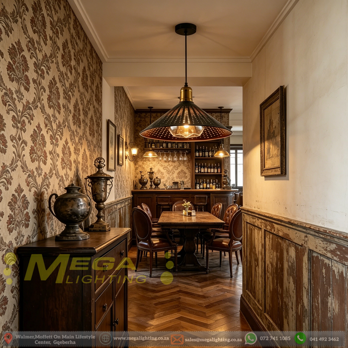 Modern Leaf Cut-Out Pendant Light | Adjustable 100cm Height, 35cm Diameter | Black &amp; White Finishes for Dining Room, Kitchen Island &amp; Bar | MEGA LIGHTING South Africa