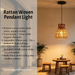 MEG‑M249 rattan woven boho pendant light 31cm×14cm adjustable 100cm cord MEGA LIGHTING South Africa