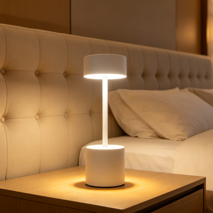 MG‑JMX23923/1T rechargeable modern LED table lamp cordless bedside desk lamp matte white matte‑black MEGA LIGHTING South Africa