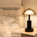 MG‑HD‑056 rechargeable mushroom table‑lamp touch‑control 3‑colour stepless‑dimming transparent‑dome black‑gold metal‑frame MEGA LIGHTING South Africa