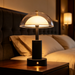 MG‑HD‑056 rechargeable mushroom table‑lamp touch‑control 3‑colour stepless‑dimming transparent‑dome black‑gold metal‑frame MEGA LIGHTING South Africa