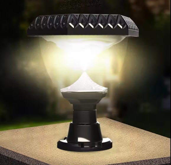 10w Garden Light IP65 waterproof Round villa gate fence Pillar Solar Garden Lamps