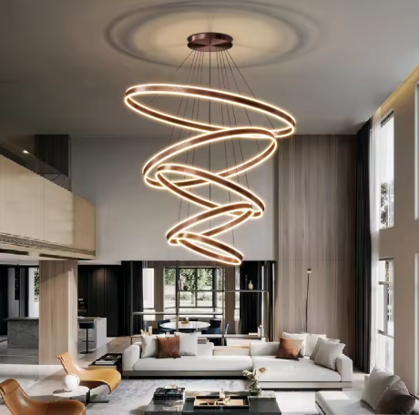 Modern decorative pendant light for dining room, interior lighting, ring, ceiling lamp, chandeliers for living room