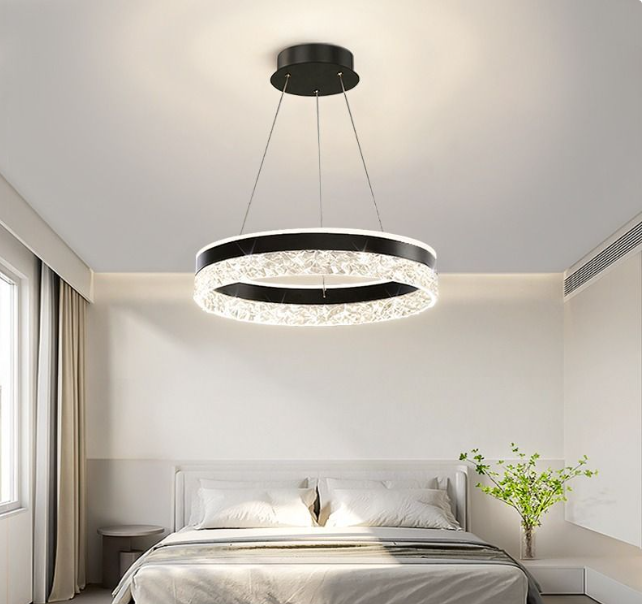 2 Lights Transparent Pendant Light with Adjustable Height, White, 110V-120V