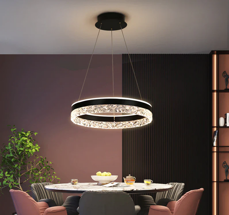 2 Lights Transparent Pendant Light with Adjustable Height, White, 110V-120V