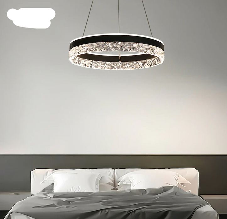 2 Lights Transparent Pendant Light with Adjustable Height, White, 110V-120V