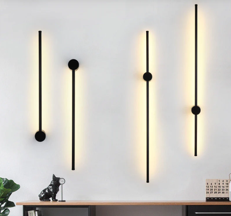 Modern Minimalist Long Aluminum Iron Silicone LED Wall Sconce Lamp For Bedroom