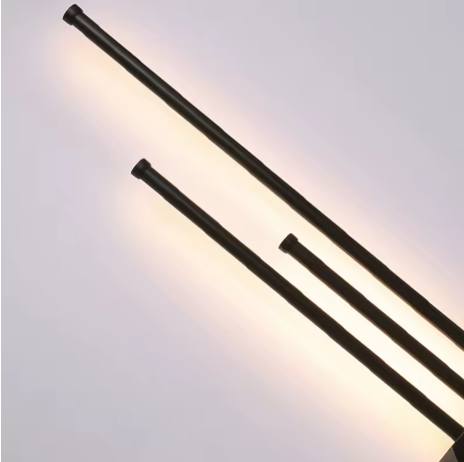 Creative and fashionable geometric lines aluminum black LED wall lamp bedroom study studio lighting fixtures