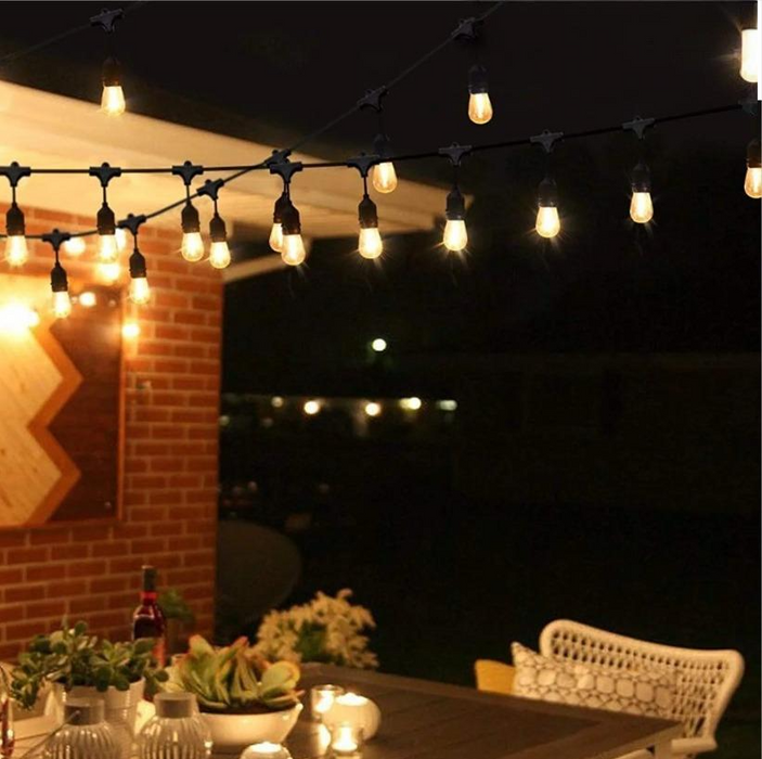 LED S14 Waterproof 15 Sockets 2700K Outdoor String Light Bulb/Sold Per Meter