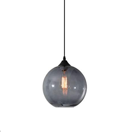 Grey Pendant with Brass Plated Glass Shade E27*1
