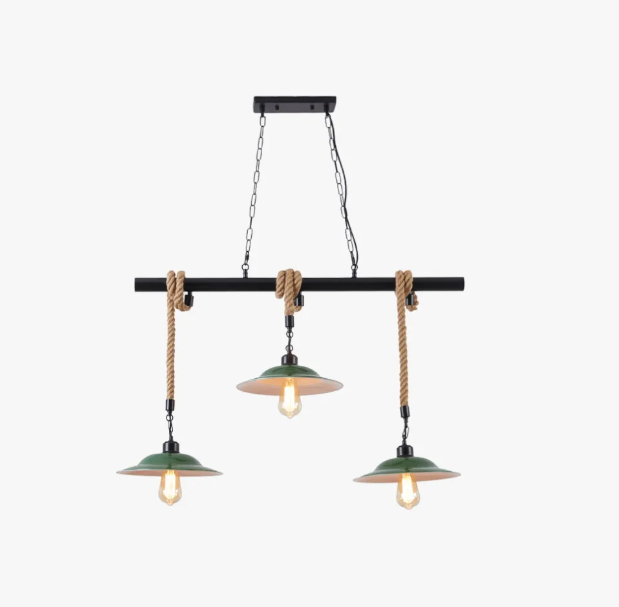 Black Barn Rope Swing Pendant Light 3-light sources