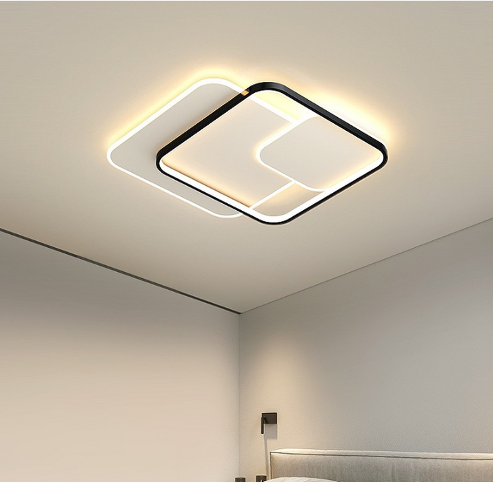 3 Squares Structure Ceiling Light Modern Ultra-Thin Led Ceiling Lamp Flush Mount White/Black Indoor Decoration