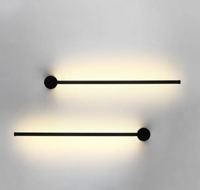 60cm Minimalist Linear LED Wall Light – Ultra-Slim Matte Black Single-Bar Sconce for Hallways, Bedrooms &amp; Home Offices | MEGA LIGHTING