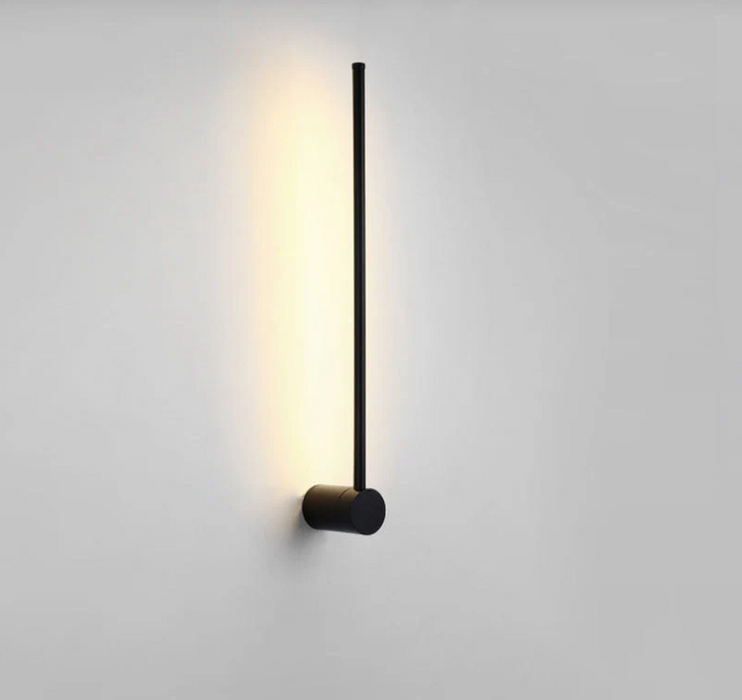 60cm Minimalist Linear LED Wall Light – Ultra-Slim Matte Black Single-Bar Sconce for Hallways, Bedrooms &amp; Home Offices | MEGA LIGHTING