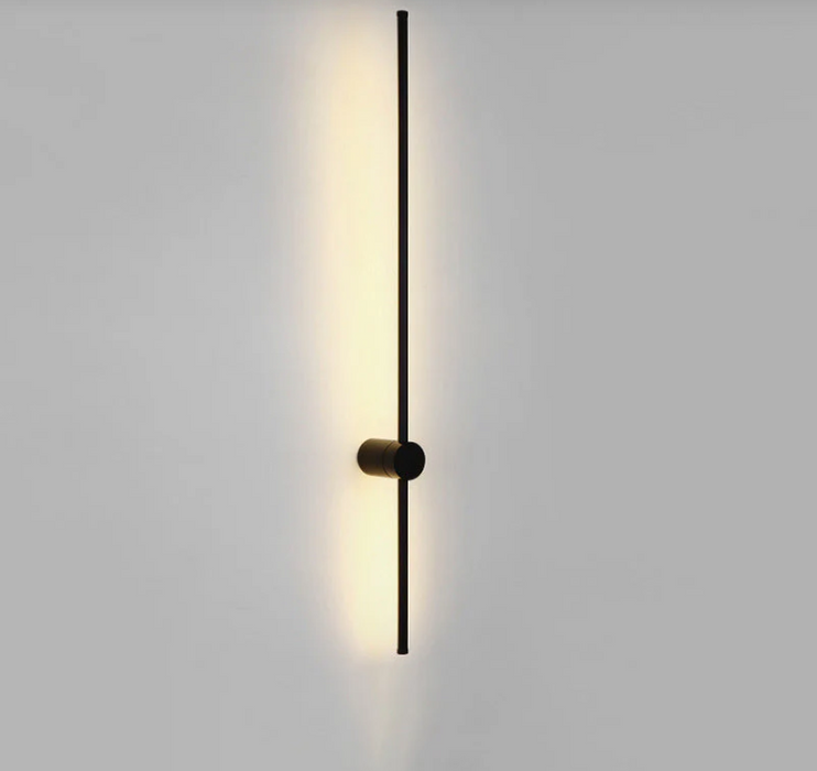 60cm Minimalist Linear LED Wall Light – Ultra-Slim Matte Black Single-Bar Sconce for Hallways, Bedrooms &amp; Home Offices | MEGA LIGHTING
