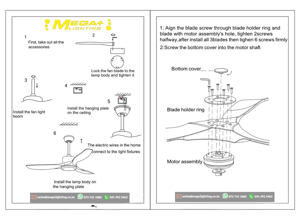 Walnut Color Blades, Standard Ceiling Fan with Light,  5 Blades, Adaptable Hanging Length, Pendant Rod, Third Gear Temperature, Residential Use, 220V-240V, 46"