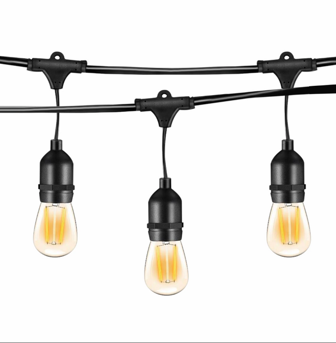 LED S14 Waterproof 15 Sockets 2700K Outdoor String Light Bulb/Sold Per Meter