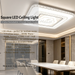 48×48cm square LED surface‑mount ceiling light crystal‑style frame 3‑colour switchable MEGA LIGHTING South Africa