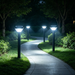 Main image: 73cm square‑top solar garden bollard light, IP waterproof spike‑in outdoor path light MEGA LIGHTING South Africa