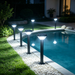 Main image: 73cm square‑top solar garden bollard light, IP waterproof spike‑in outdoor path light MEGA LIGHTING South Africa