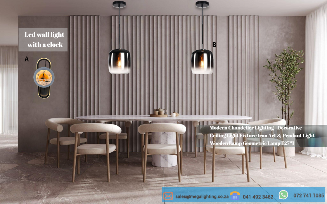 Modern Design Chrome Glass Pendant Light 1*E27