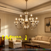 Vintage brass crystal chandelier 8‑light E27 antique‑brass frame adjustable chain villa stairwell foyer MEGA LIGHTING South Africa
