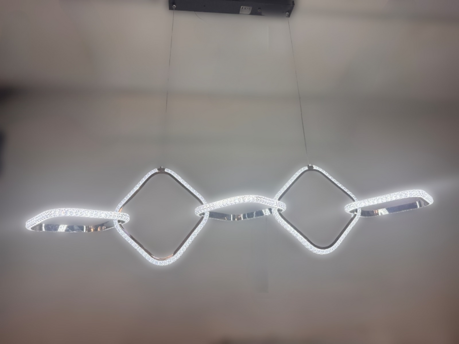 Modern LED Chandelier, Nordic Simple Ring P Light, Black Modern Hanging Light, for Dining Room, Modern Ceiling Lamp, Living Room, Foyer Light Fixtures