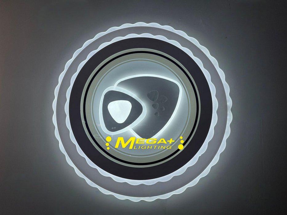 48W Flush Ceiling Light Contemporary Black LED Flush Mount Lighting Fixture