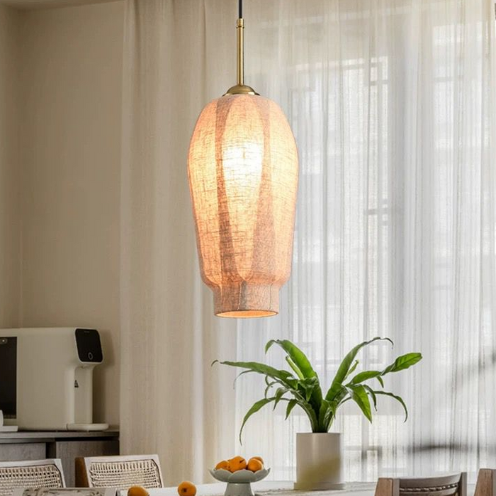 Retro chandelier glass restaurant lighting simple creative shop commercial lamp linen lamp