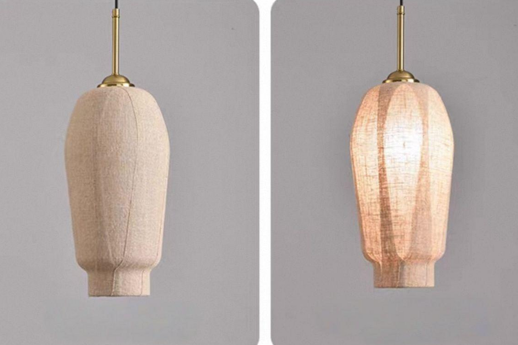 Retro chandelier glass restaurant lighting simple creative shop commercial lamp linen lamp