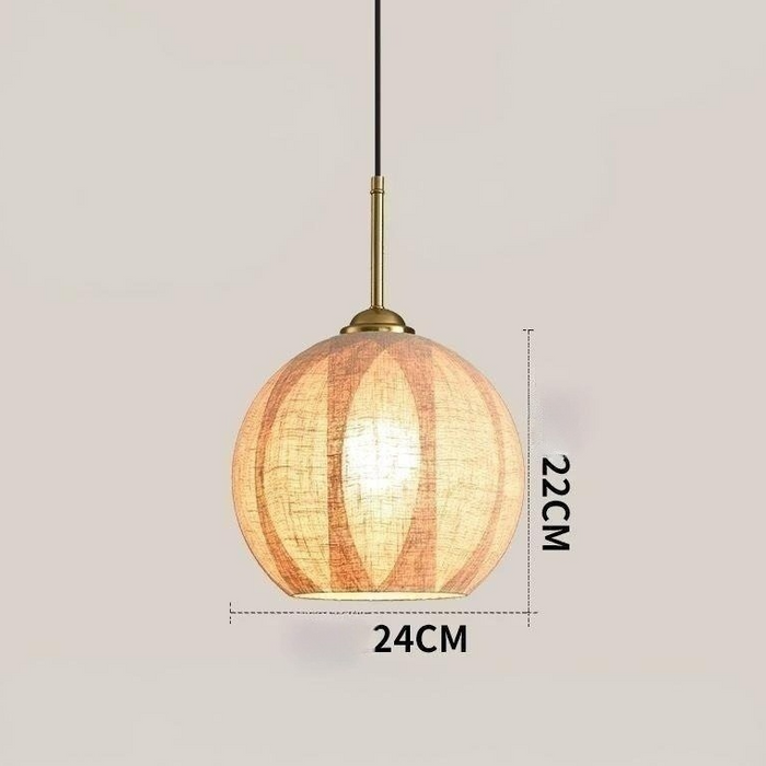 Pendant Light | Handwoven Linen Shade Hanging Light Fixture | Soft Ambient Lighting for Living Room, Bedroom, or Dining Area