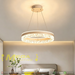 50cm Modern Crystal Ring LED Pendant Light | Adjustable Height 1m | 3000K-6500K