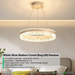 50cm Modern Crystal Ring LED Pendant Light | Adjustable Height 1m | 3000K-6500K