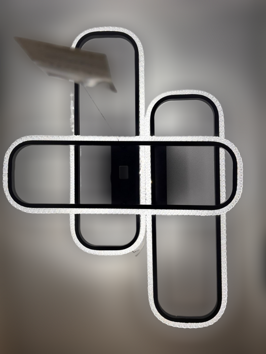 3-in-1 Color White Modern Dimmable LED Bedroom Ceiling Light Kitchen Living Room Ceiling Hanging Lamp Decorative Island Remote Control Square Chandeliers Lighting Fixture Design Acrylic Ceiling Black Lamp