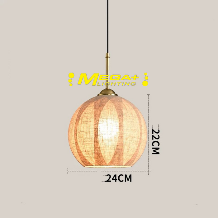 Linen Pendant Light | Handwoven Linen Shade Hanging Light Fixture