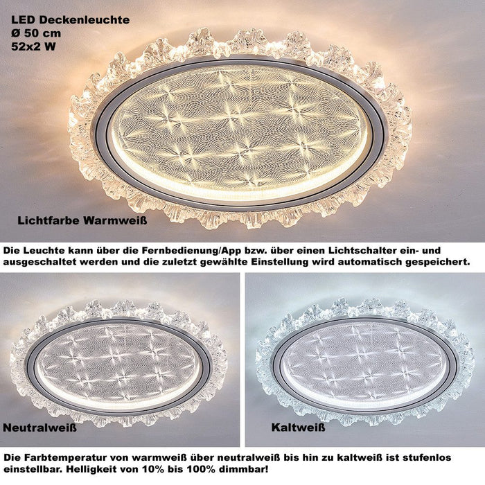 Modern Luxury Transparent Round LED Ceiling Light Adjustable Ambiance in a Sleek, Modern Design