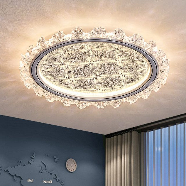 Modern Luxury Transparent Round LED Ceiling Light Adjustable Ambiance in a Sleek, Modern Design