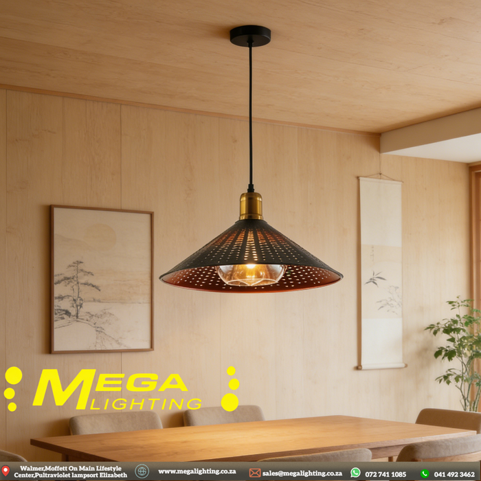 industrial-perforated-metal-pendant-light-black-white-retro-cone-south-africa