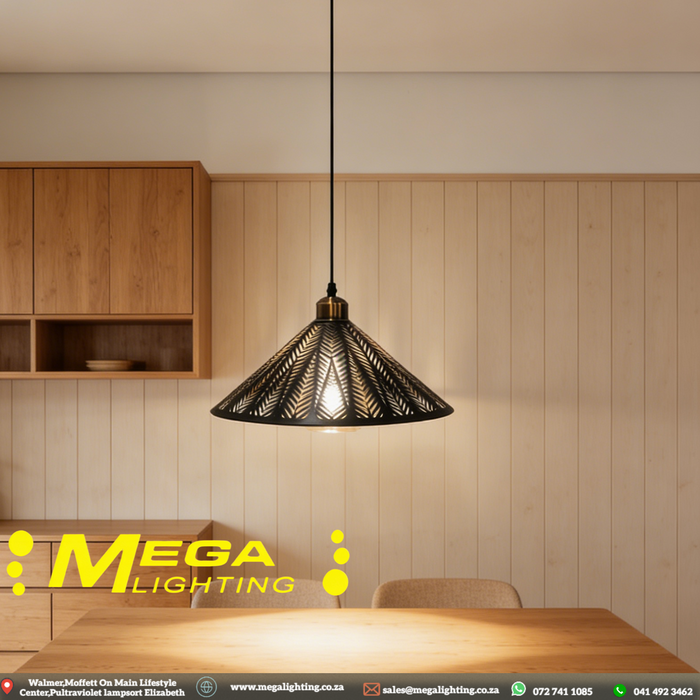 perforated-cone-metal-pendant-light-black-white-industrial-south-africa