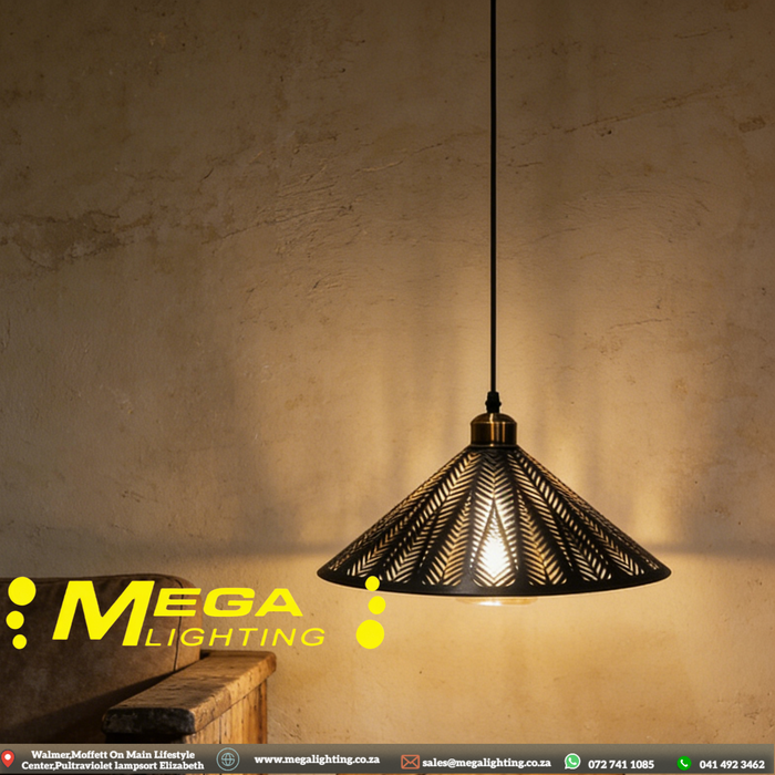 perforated-cone-metal-pendant-light-black-white-industrial-south-africa