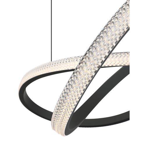 Modern Aluminum Metal Acrylic LED Pendant Light - Black