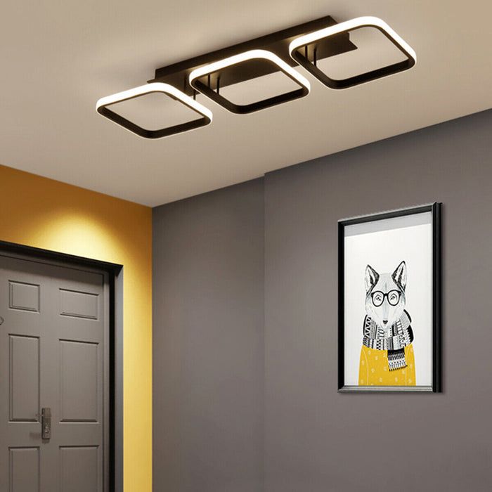 Led Ceiling Light 30W, Square Modern Metal Acrylic Ceiling Lamp