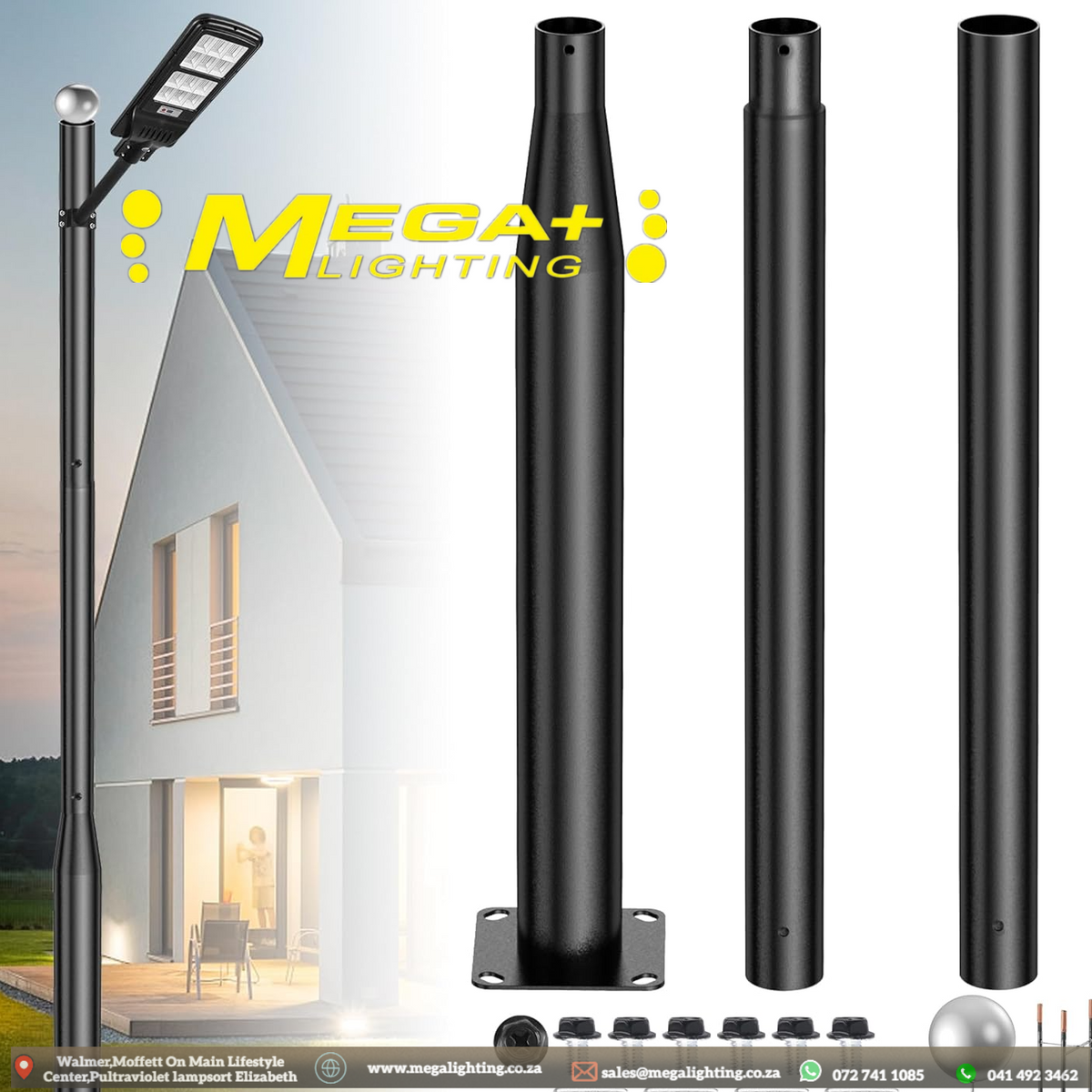 Street Light Poles 3.5M 4.5M | South Africa | Mega Lighting | MEGA
