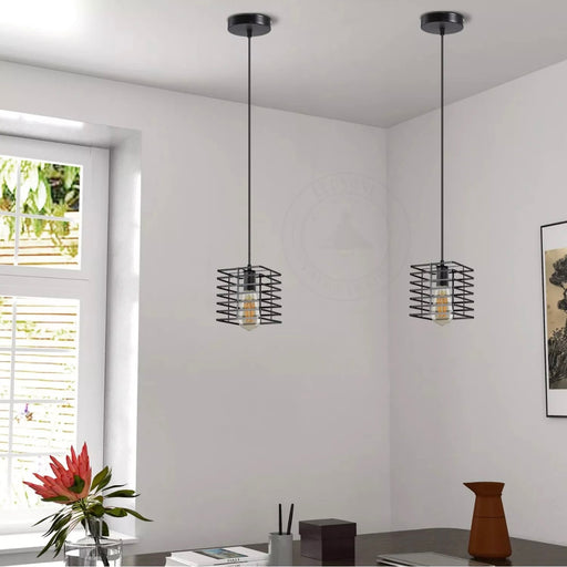 vintage-industrial-black-metal-wire-cage-ceiling-pendant-light-south-africa