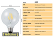 Led Filament Bulb G125 Big Global light bulb 4W 6W E27