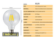 Led Filament Bulb G125 Big Global light bulb 4W 6W E27