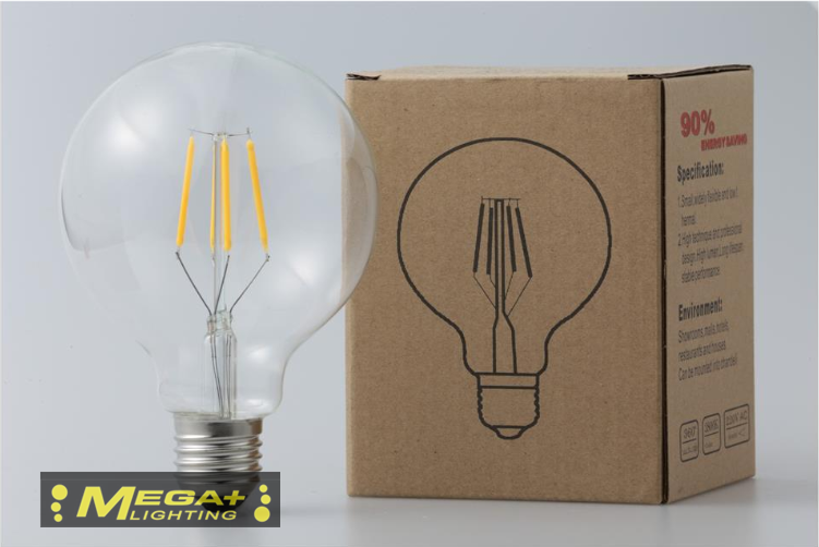 Led Filament Bulb G125 Big Global light bulb 4W 6W E27