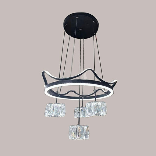 Modern Minimalist Round Crystal Chandelier 4 Light