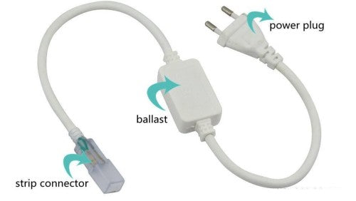 LED Strip LIight 220V Power Plug Connector.